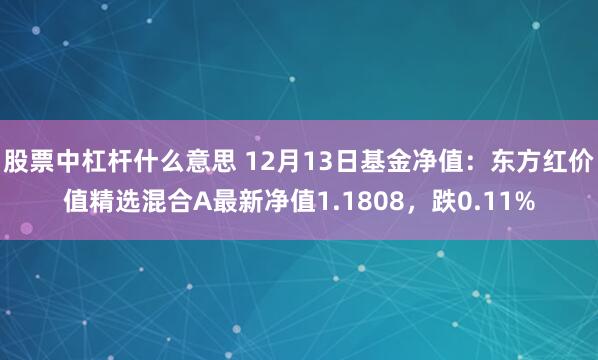 股票中杠杆什么意思 12月13日基金净值：东方红价值精选混合A最新净值1.1808，跌0.11%