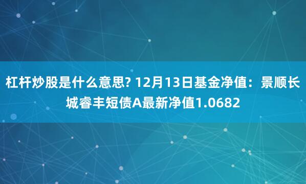 杠杆炒股是什么意思? 12月13日基金净值：景顺长城睿丰短债A最新净值1.0682