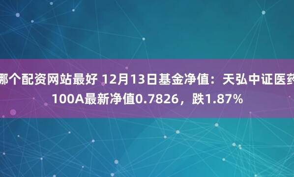 哪个配资网站最好 12月13日基金净值：天弘中证医药100A最新净值0.7826，跌1.87%